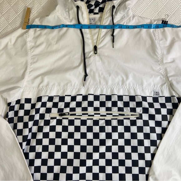 Empyre Checkered Pull-over Wind Breaker Black and White Size Large Like New - Picture 10 of 10